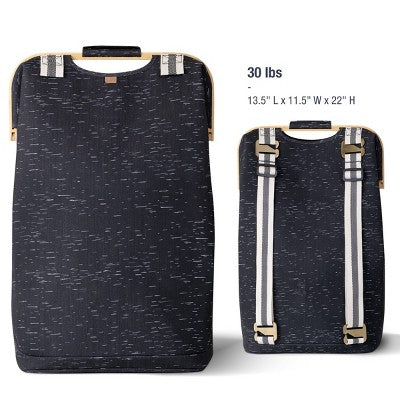 CleverMade Laundry Backpack LUXE Black Birch