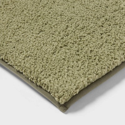 20"x34" Fluffy Memory Foam Bath Rug Green - Threshold
