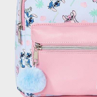 Girls' Lilo & Stitch Mini Backpack with Pom - Blue/Pink