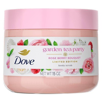 Dove Beauty Garden Tea Party Body Scrub - Rose Berry Bouquet - Limited Edition - 15oz