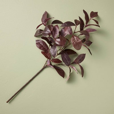 25" Black Plum Leaf Artificial Fall Stem - Hearth & Hand with Magnolia (LOCAL PICKUP ONLY)