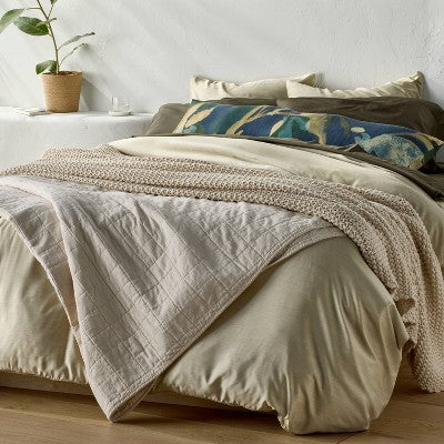 Lumbar Heavyweight Linen Blend Decorative Throw Pillow Navy Floral Print - Casaluna (LOCAL PICKUP ONLY)
