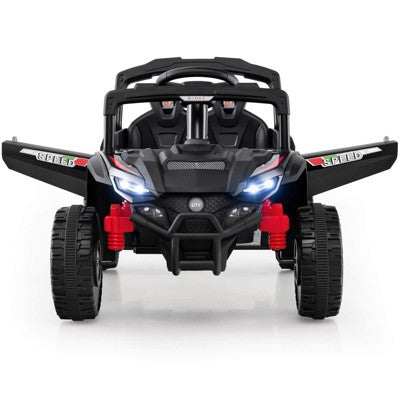 Costway 12V Kids Ride On Car Battery Powered Electric Remote Control LED Lights Music Black (LOCAL PICKUP ONLY)