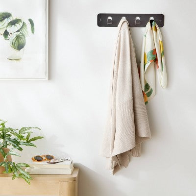 Over The Door Multi Function Basket and Hook Black - Brightroom