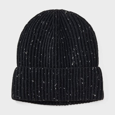 Men's Ribbed Plaited Beanie - Goodfellow & Co Black