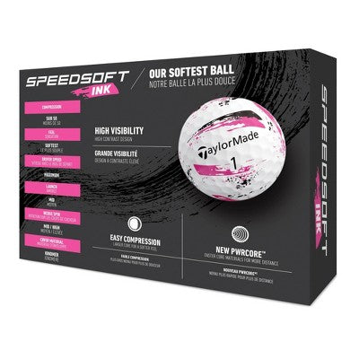 TaylorMade Speed Soft Ink Golf Balls 12bp - Pink: Sports Ionomer Shell, Rubber Fill