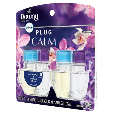 Febreze Downy Infusions Calm Plug Dual Air Freshener Refill - Lavender & Vanilla Bean - 1.75 fl oz/2pk
