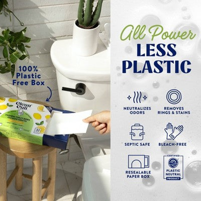 Clean Cult Toilet Bowl Cleaner Sheets - Fresh Lemon - 32ct