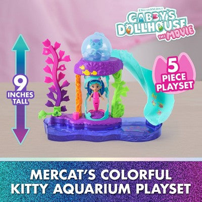 Gabby's Dollhouse: The Movie, MerCat's Colorful Kitty Aquarium Playset with Figures & Accessories