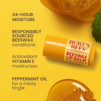 Burt's Bees Beeswax Must-Have Minis Lip Balm Set - 0.049oz/2ct: Moisturizing, Paraben-Free, Sulfate-Free, Peppermint Flavor