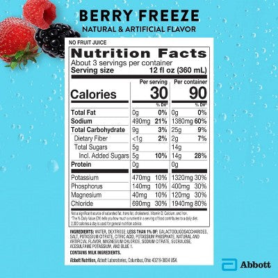 Pedialyte Sport Electrolyte Solution Hydration Drink - Berry Freeze - 33.8 fl oz