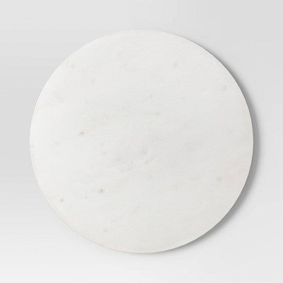 Marble Serve Board White - Threshold: Round Luxury Glam Marble Serving Platter, Spot Clean, 12" Length