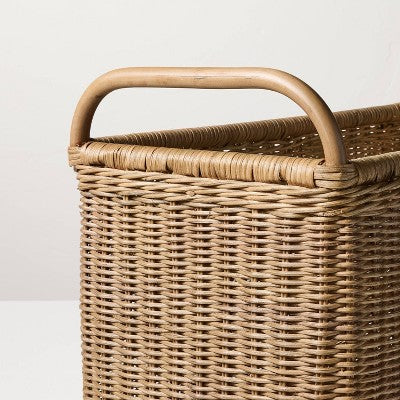 Large Rattan Storage Basket with Lid - Hearth & Hand with Magnolia (LOCAL PICKUP ONLY)
