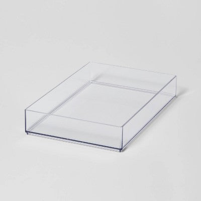 Large 12" x 8" x 2" Plastic Organizer Tray Clear - Brightroom: Bathroom Acrylic Organizer Bin
