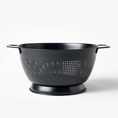 5qt Stainless Steel Colander Black - Figmint