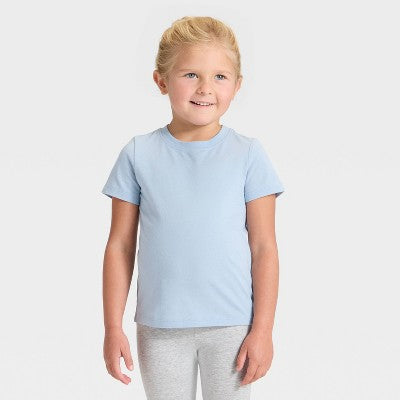 Toddler Girls' Solid T-Shirt - Cat & Jack Light Blue 18M