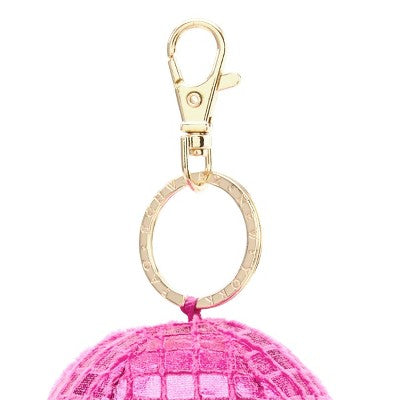 FAO Schwarz Toy Plush Keychain Disco Pink
