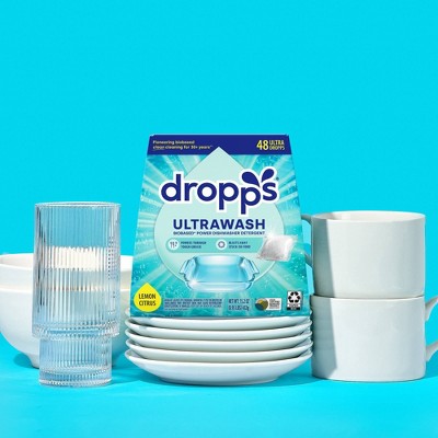 Dropps Dish UltraWash Biobased Detergent Pods - Lemon Citrus - 48ct