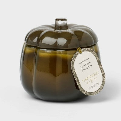 2 Wick Large Glass Fall Pumpkin Candle Heirloom Pumpkin Jar - Threshold: Fall