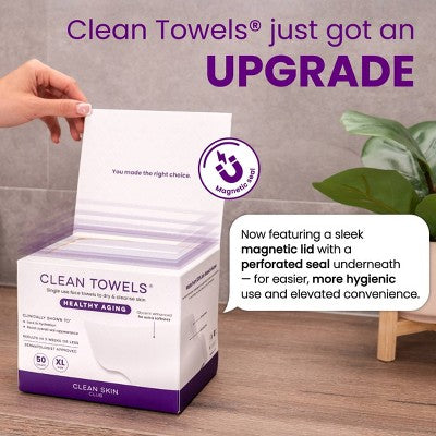 Clean Skin Club Clean Towels Healthy Aging - XL - 50ct