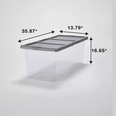 Extra Large Latching Clear Storage Box - Brightroom: Stackable Utility Tote with Built-In Handles, 100qt Capacity (LOCAL PICKUP ONLY)