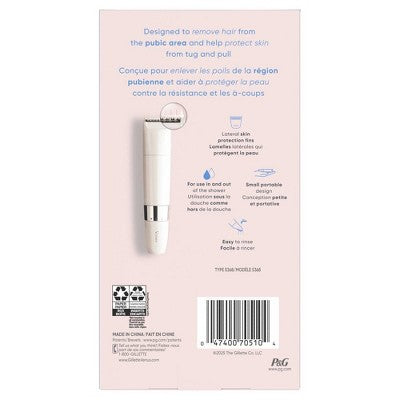 Venus for Pubic Hair & Skin Gentle Trimmer + 1 Attachment Comb - 2pk