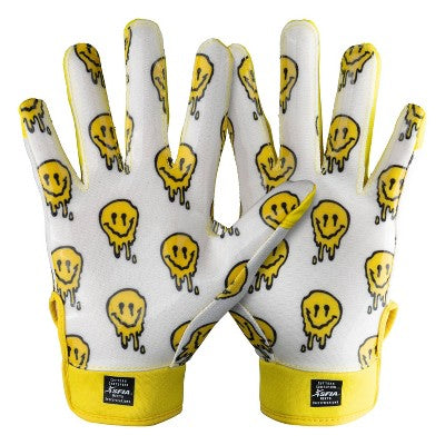 Cutters Game Day Receiver Football Gloves Youth - Smile S/M: Strap Closure, Nylon