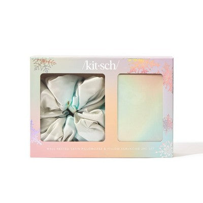 Kitsch Well Rested Satin Pillowcase & Pillow Scrunchie Aura - 2pc