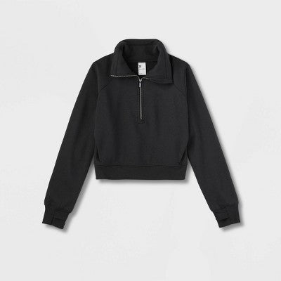 Women's Fleece Sweatshirt - All In Motion Black XL Lightweight