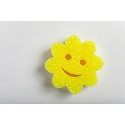 Scrub Daddy Scrub Mommy Power Flower Dual-Sided Scrubber + Sponge - Yellow