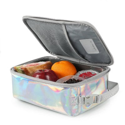 Fulton Bag Co. Upright Lunch Bag - White Holographic: Polyurethane Classic Molded Style