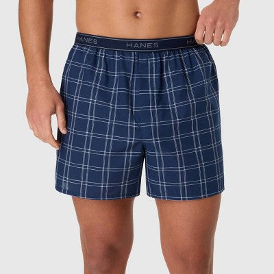 Hanes Men's Woven 5pk Boxer Shorts - Blue S