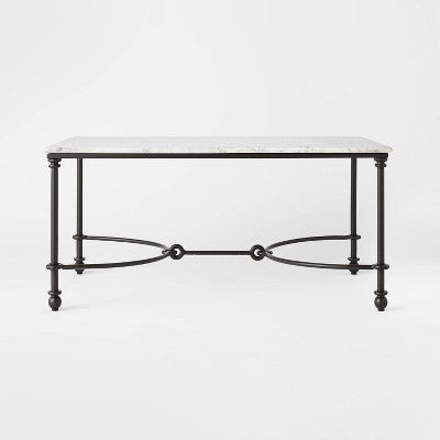 Metal and Marble Coffee Table White Carrara Marble/Dark Bronze - Threshold designed with Studio McGee (LOCAL PICKUP ONLY)