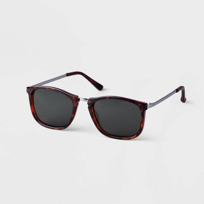 Men's Tortoise Shell Square Combo Sunglasses - Goodfellow & Co Brown