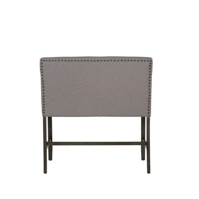 Powell Barnes Upholstered Counter Bench Black/Gray (LOCAL PICKUP ONLY)