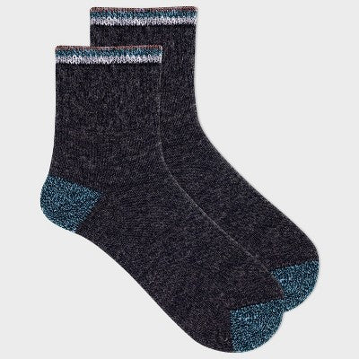 Alaska Knits Women's Kernel Textured Wool Blend Midweight Boot Socks - Charcoal Gray 4-10