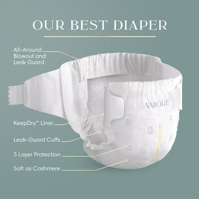 Amore by Pampers Diapers Enormous Pack - Size 6 - 72ct: Diaper Weight Range 22-37 lbs, Disposable