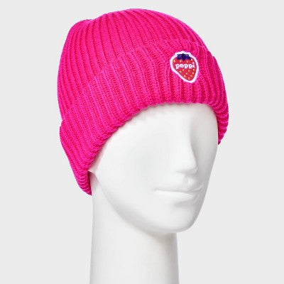 Adult Poppi Strawberry Graphic Beanie - Pink