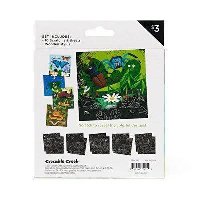 Crocodile Creek 11pc Scratch Art Backyard Bugs