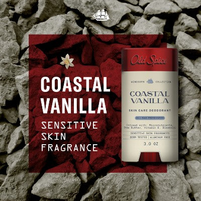 Old Spice Men's Aluminum-Free All Day Freshness Windborn Collection Deodorant - Coastal Vanilla - 3oz
