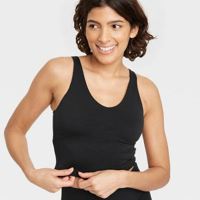 Women's Flex Light Support V Neck Cropped Sports Bra Black XS