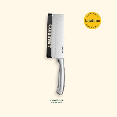 Cuisinart Classic Stainless Steel 7" Nakiri/Vegetable Cleaver Knife with Blade Guard