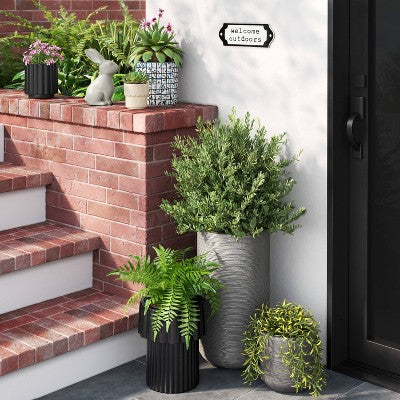 Geared Outdoor Planter Black 10"x 12" - Threshold