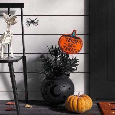 17.75" 'TRICK OR TREAT' Pumpkin Yard Stake Halloween Decorative Prop - Hyde and EEK! Boutique