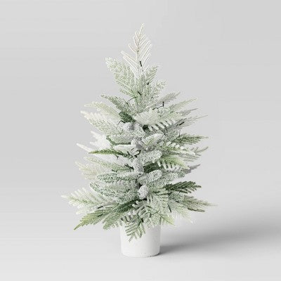 3' Pre-Lit Potted Flocked and Glittered Norfolk Artificial Christmas Tree - Wondershop (LOCAL PICKUP ONLY)