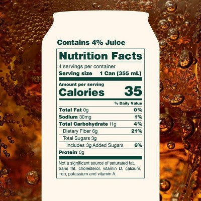 OLIPOP Classic Root Beer Prebiotic Soda - 4ct/12 fl oz Cans