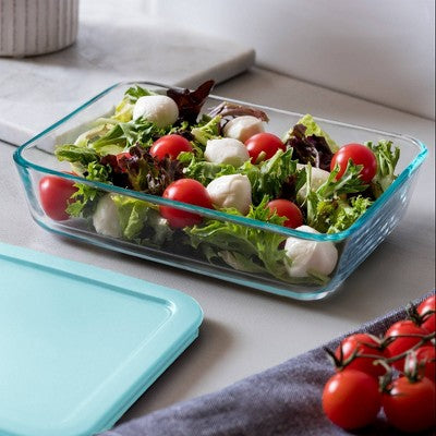 Pyrex 4pc 3c Rectangular Food Storage Container Set Ocean Mist