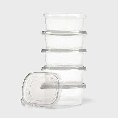 Small Rectangle Food Storage Containers - 24 fl oz/5ct - Dealworthy