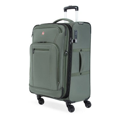 SWISSGEAR Zurich Softside Medium Checked Spinner Suitcase - Green