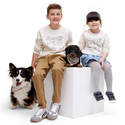 Graphic Print Dog and Cat Bandana - Cream - The Cuddle Collab - XS/S